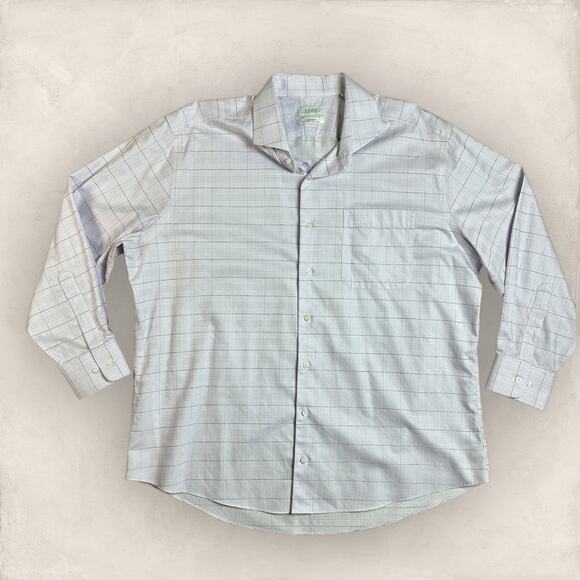 Enro Men’s Dress Shirt XL 17.5 Button Down Light Purple Check Plaid Non Iron - Picture 1 of 6